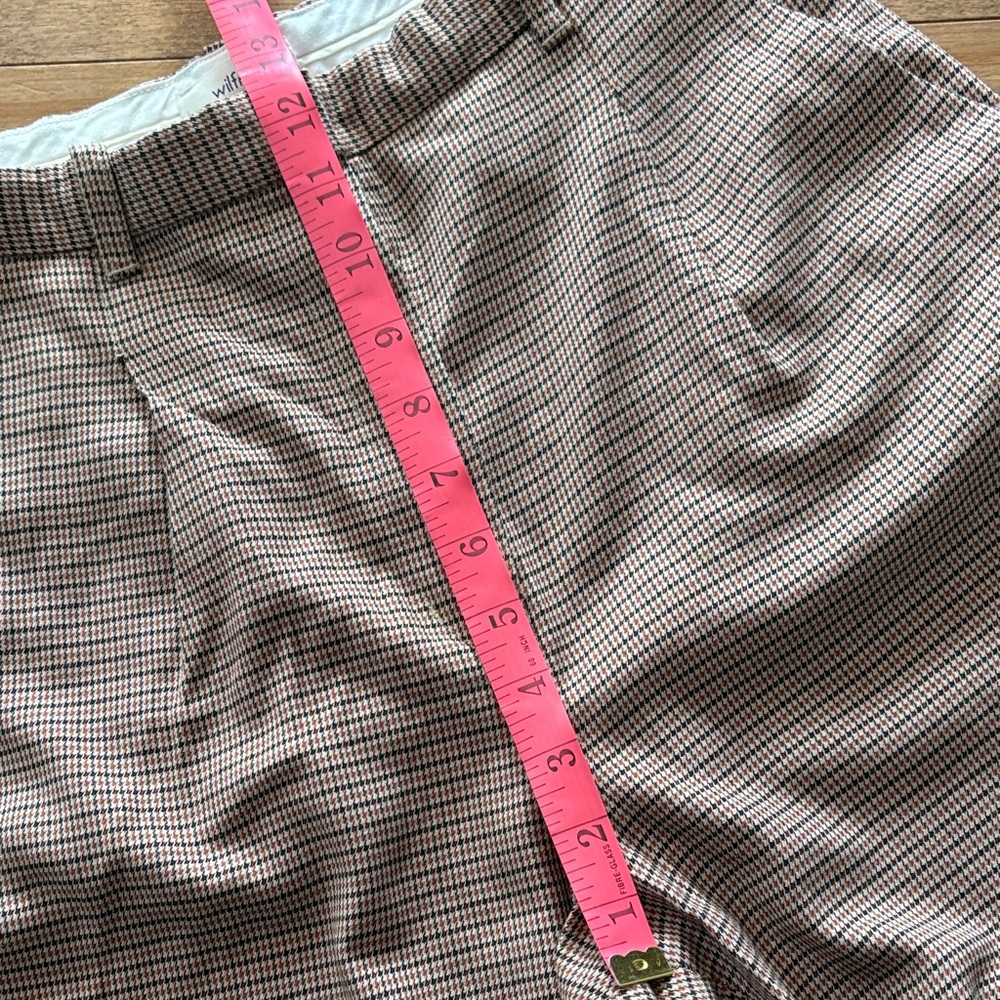 Aritzia Wilfred Rust and Cream Houndstooth High-Waist Trousers - Picture 6 of 10